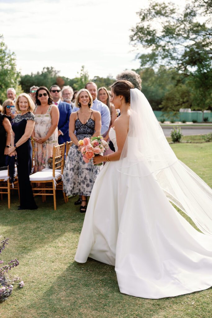 Bride walking down aisle 