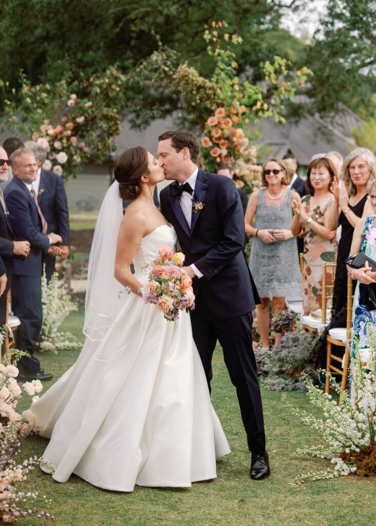 Bride and Groom Kissing 