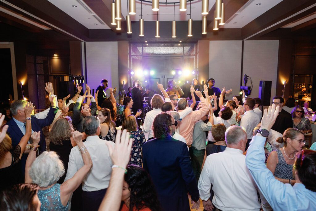 Greenville SC Wedding Guests Dancing at Hotel Hartness 