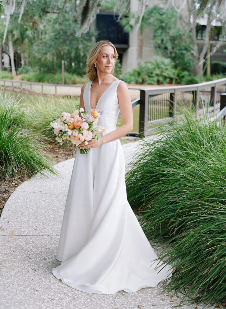 bride looking off