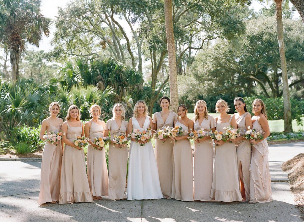 bride with bridesmaids