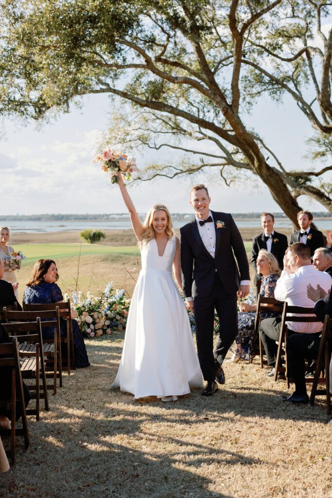 bride and groom ceremony exit