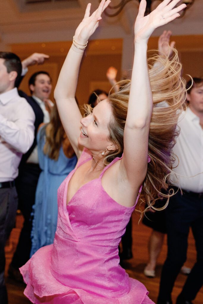 wedding guest dancing