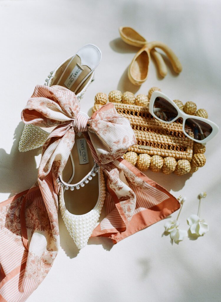 Brides Shoes Purse and Glasses 