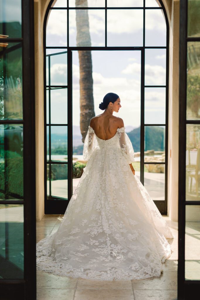 Bride Looking over her shoulder 