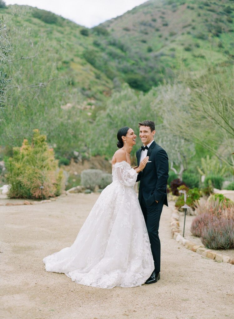 Bride and Groom Laughing 