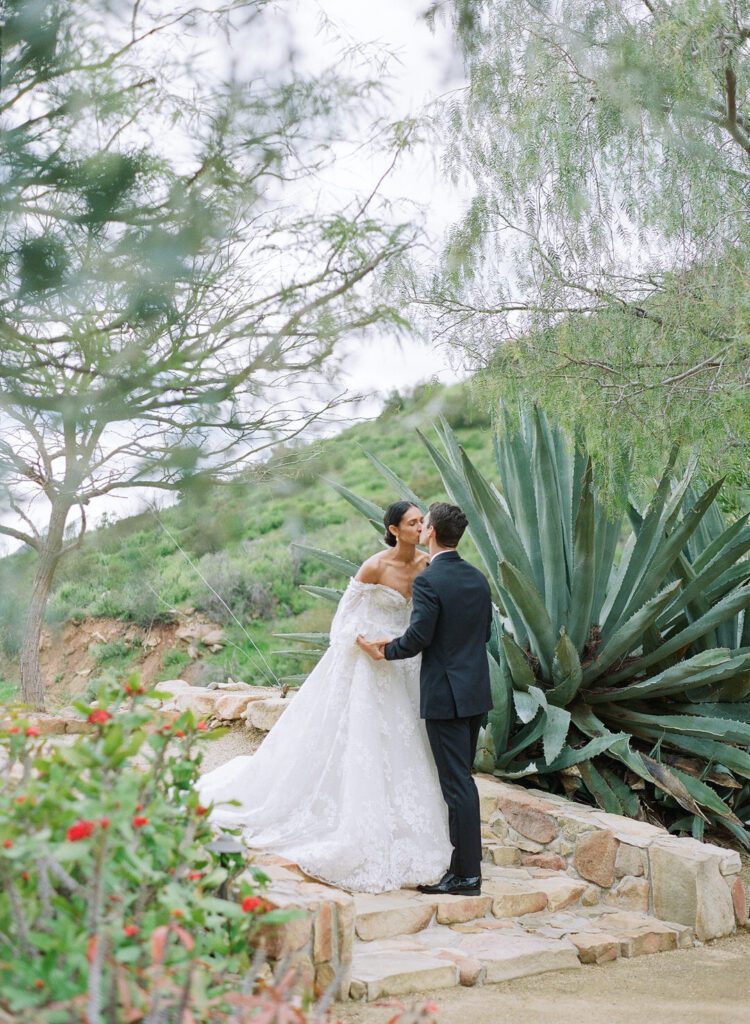 Bride and Groom Kissing 