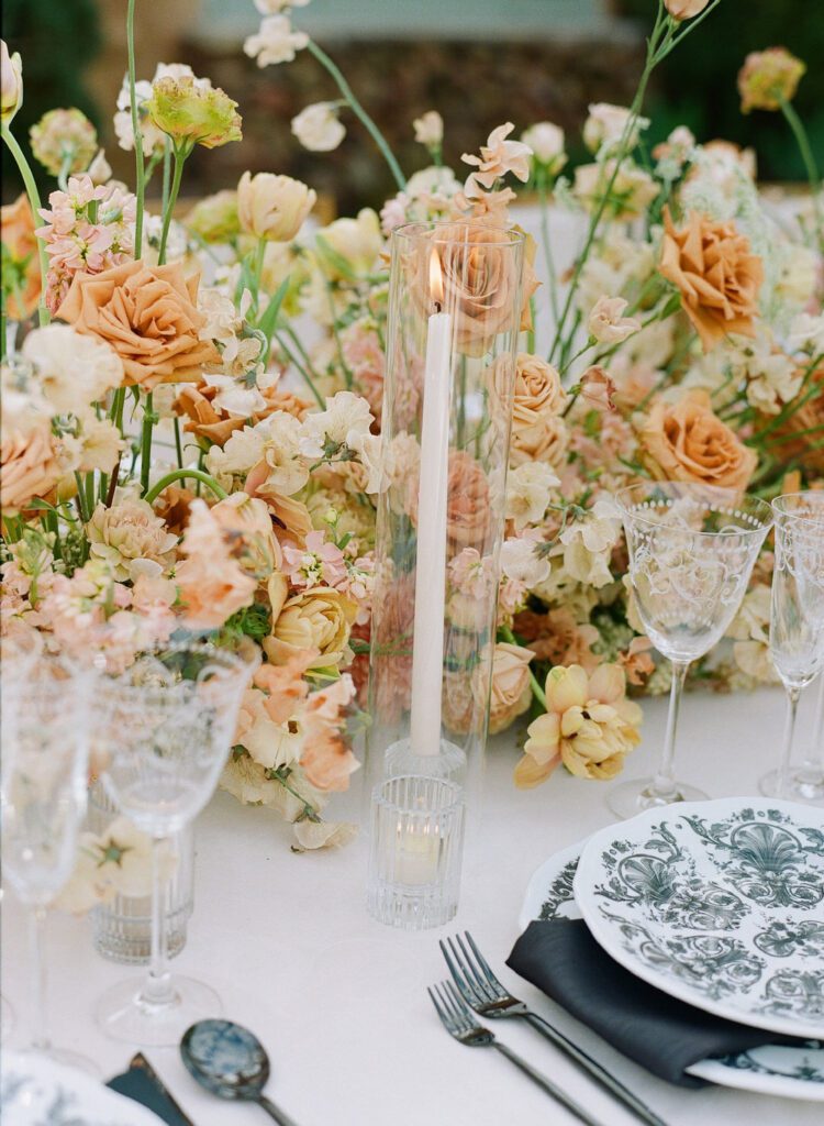 Wedding Reception Table Flowers and Candles 