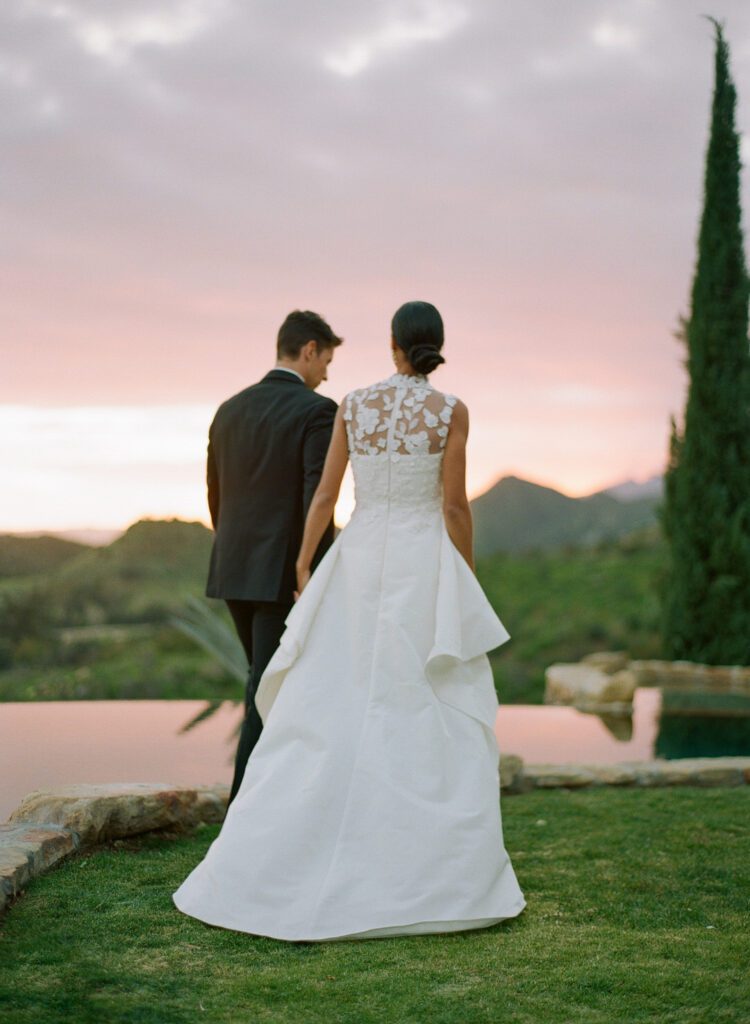 Bride and Groom Walking 