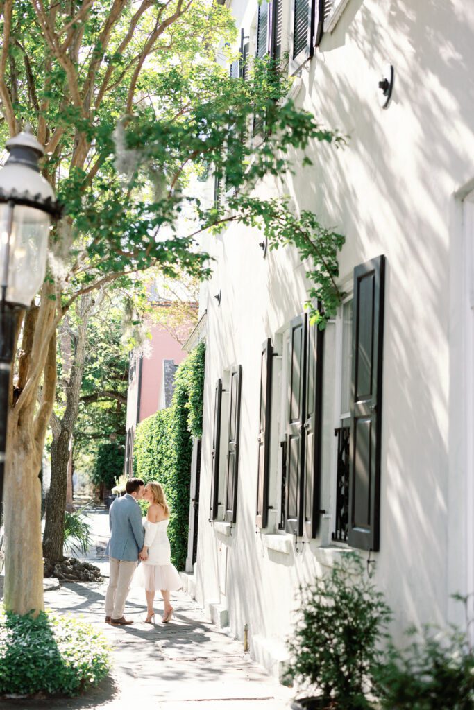 bride and groom kissing