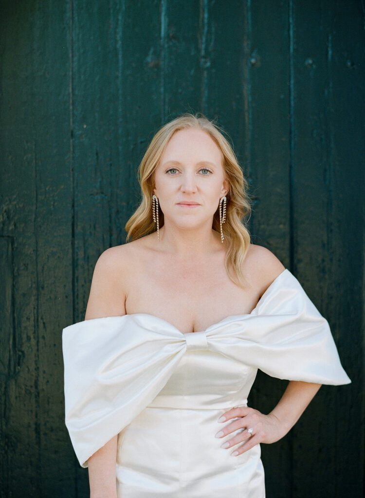 bride looking at camera