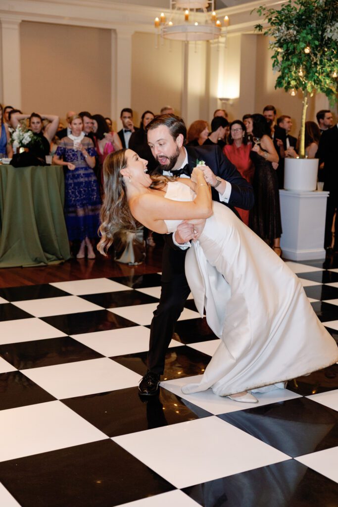 bride and groom first dance