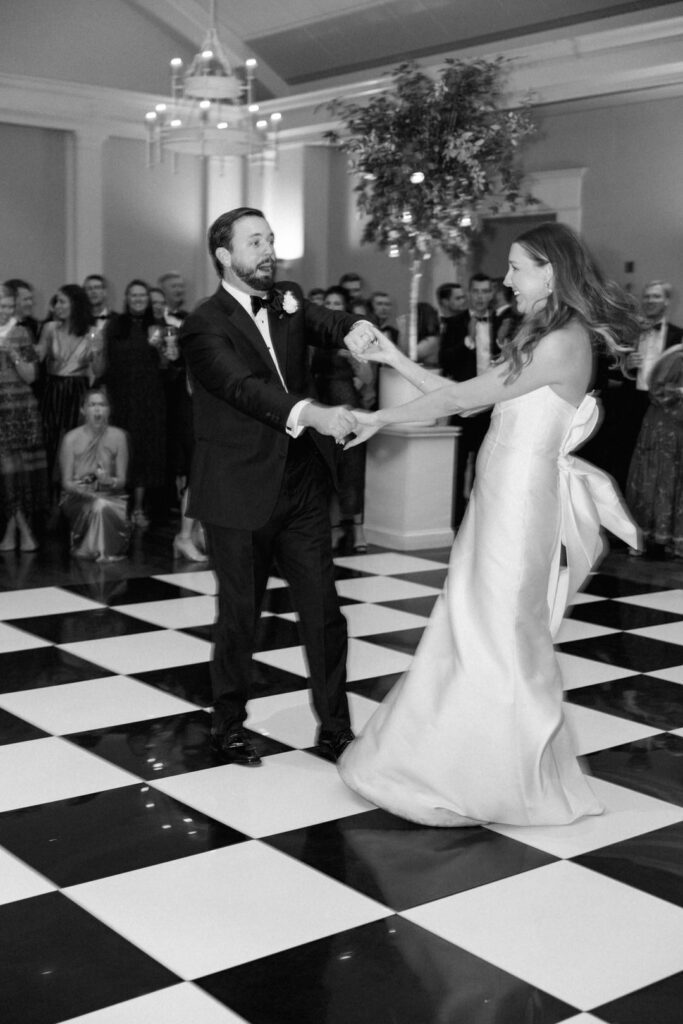 bride and groom first dance