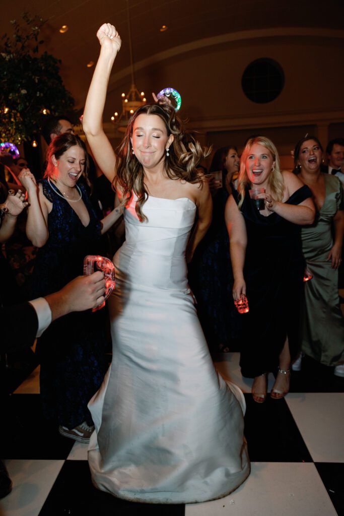 bride dancing at Swan House Wedding