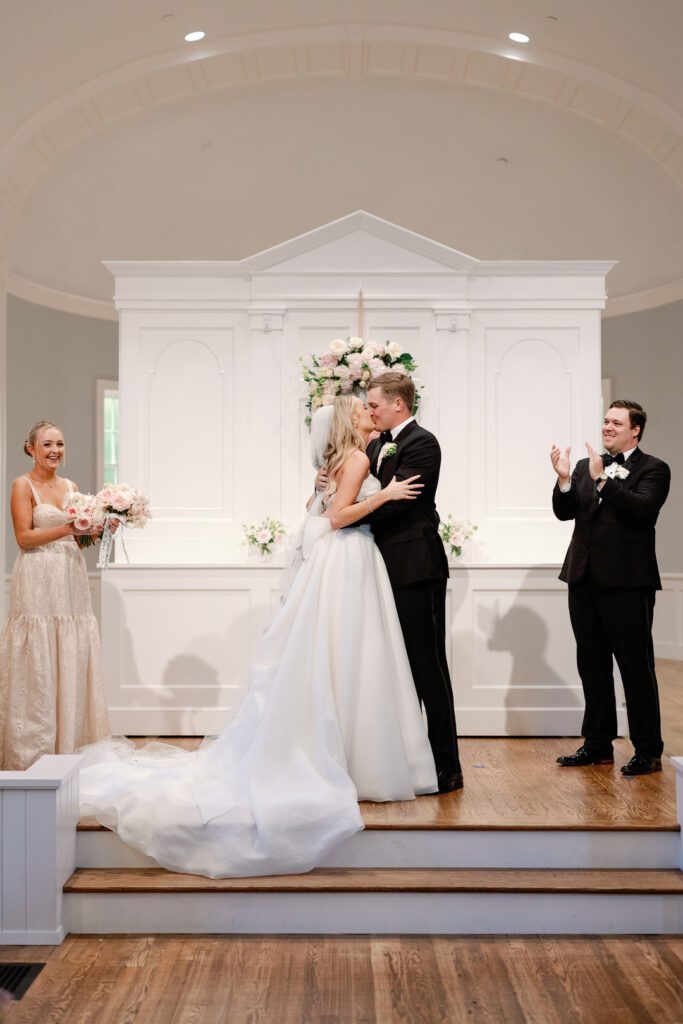 Bride and Groom First kiss