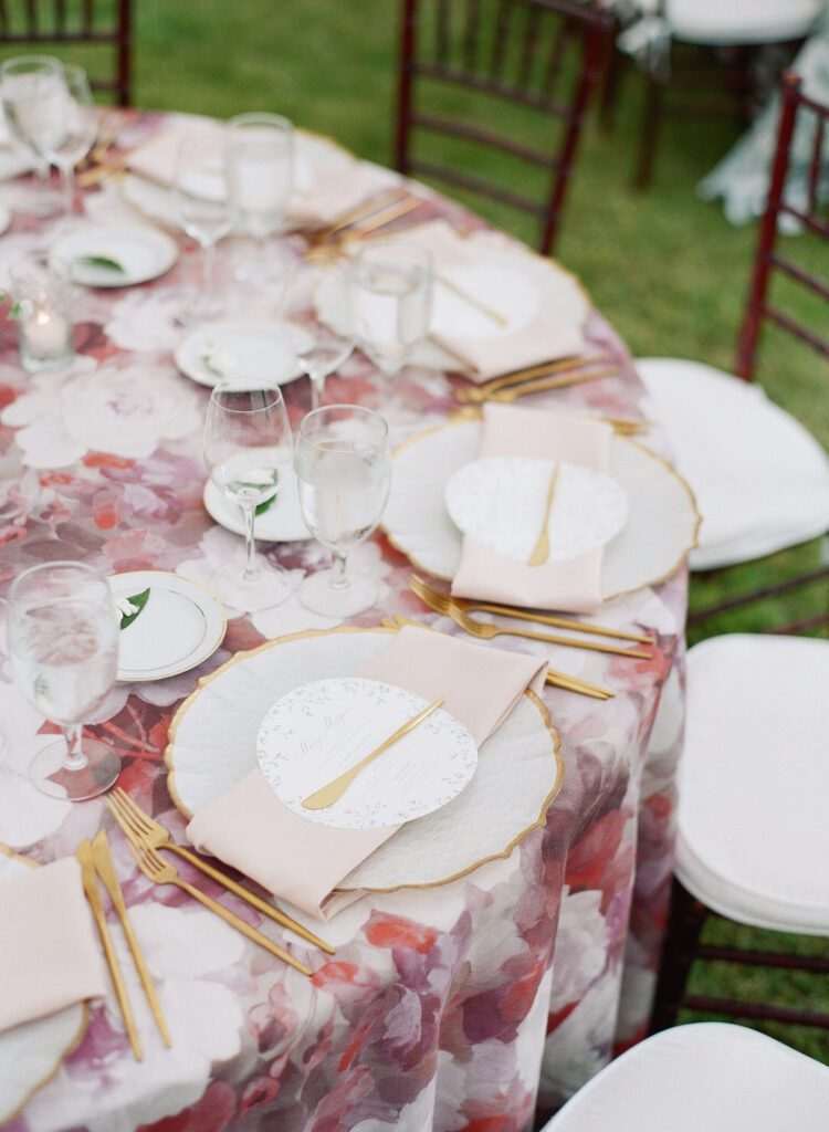 wedding reception table setting