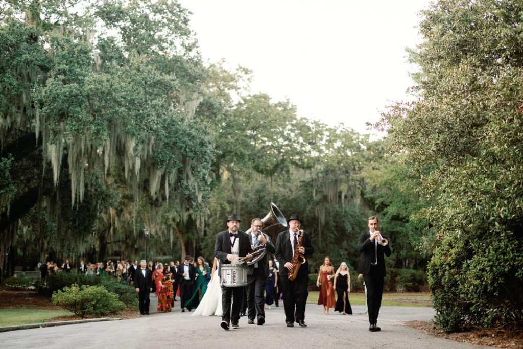 second line to wedding reception dinner