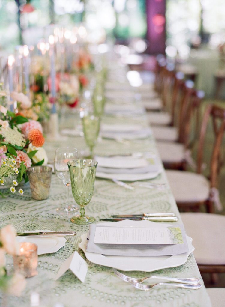 wedding reception table setting