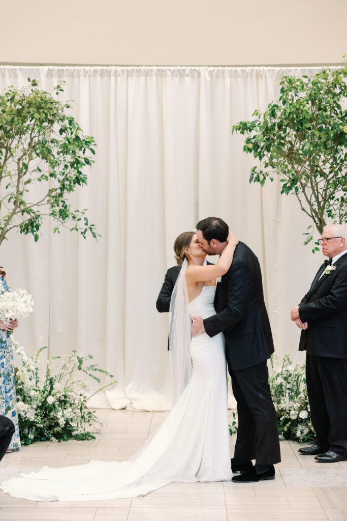 Wedding Ceremony first kiss