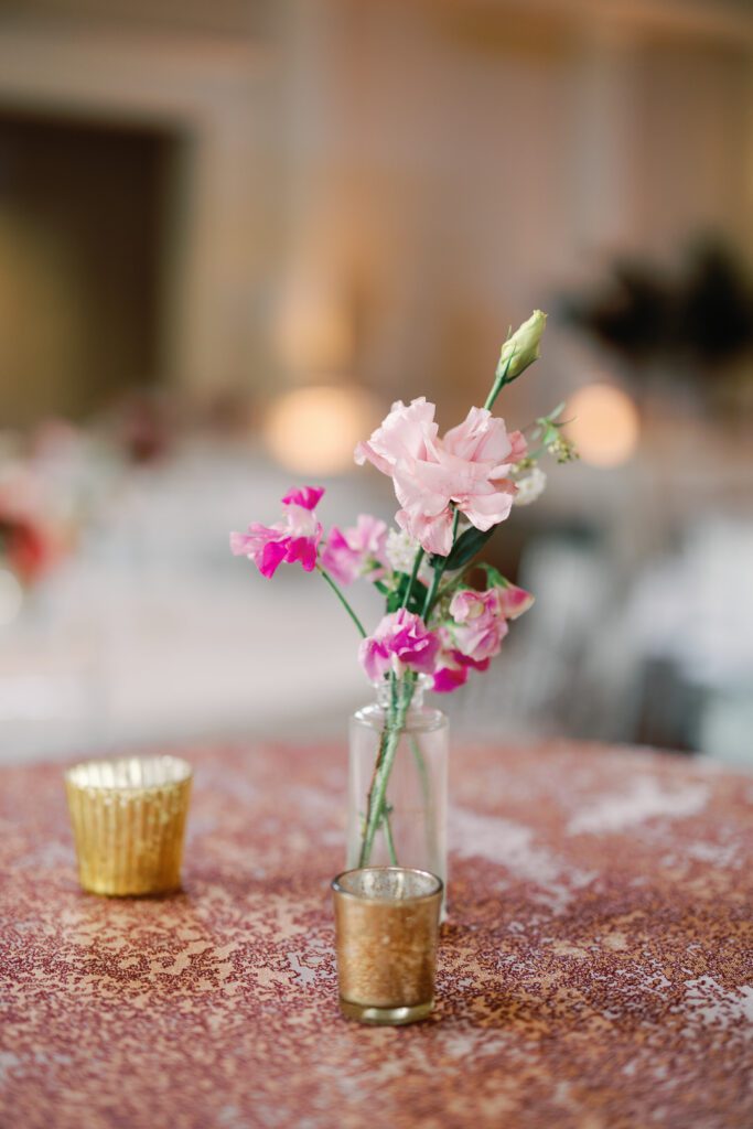 wedding flowers on table