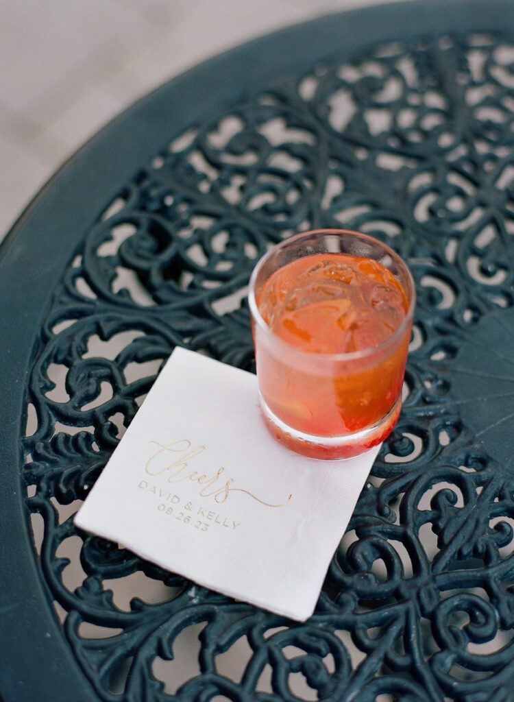 cocktail with napkin