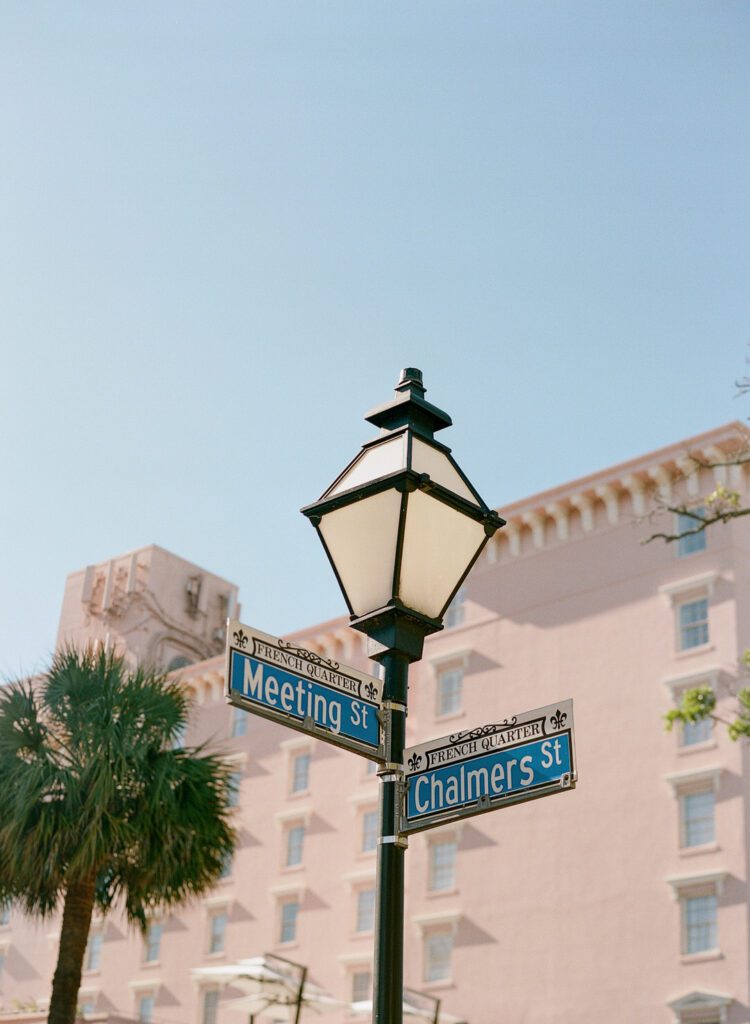 Meeting and Chalmers Street sign in Charleston