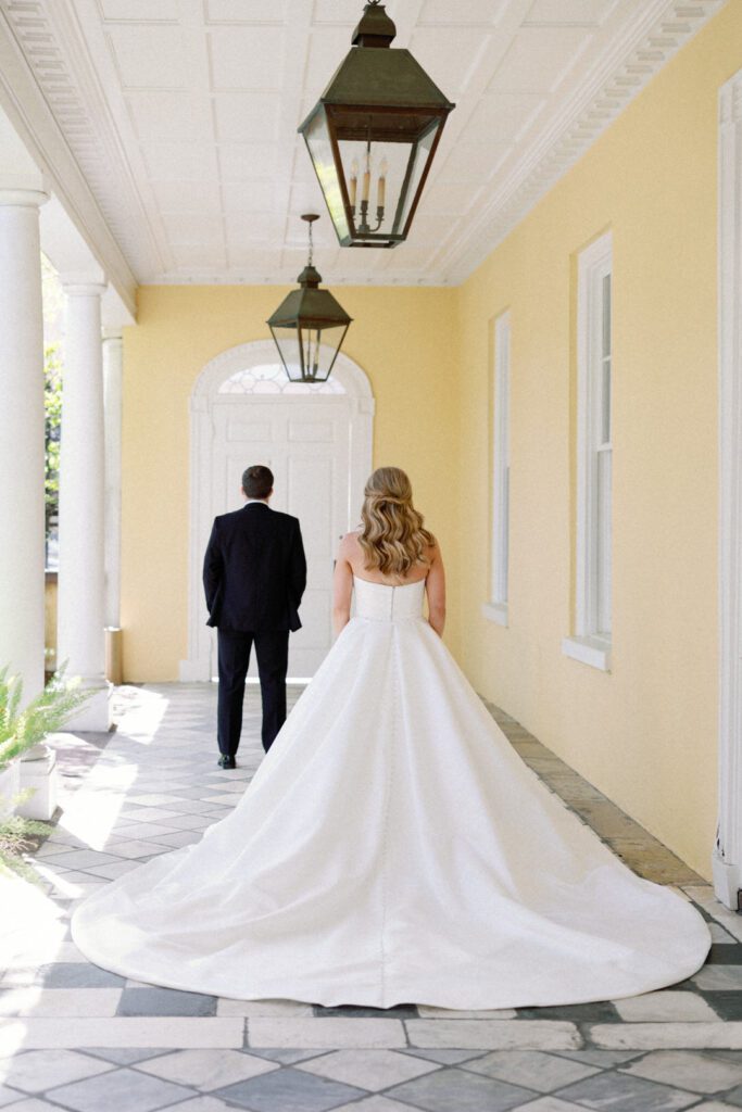 first look with groom