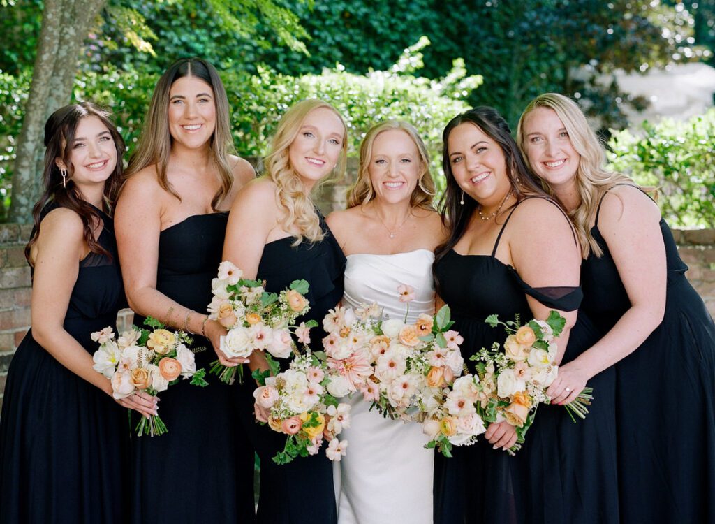 bride with bridesmaids William Aiken House Photos