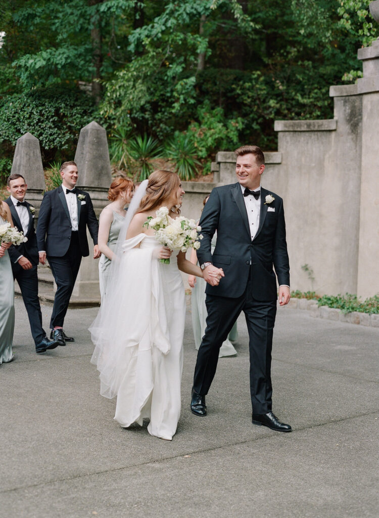 Bride and Groom walking