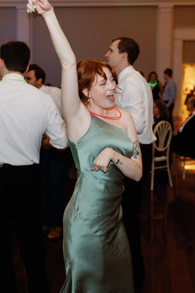 wedding guest dancing