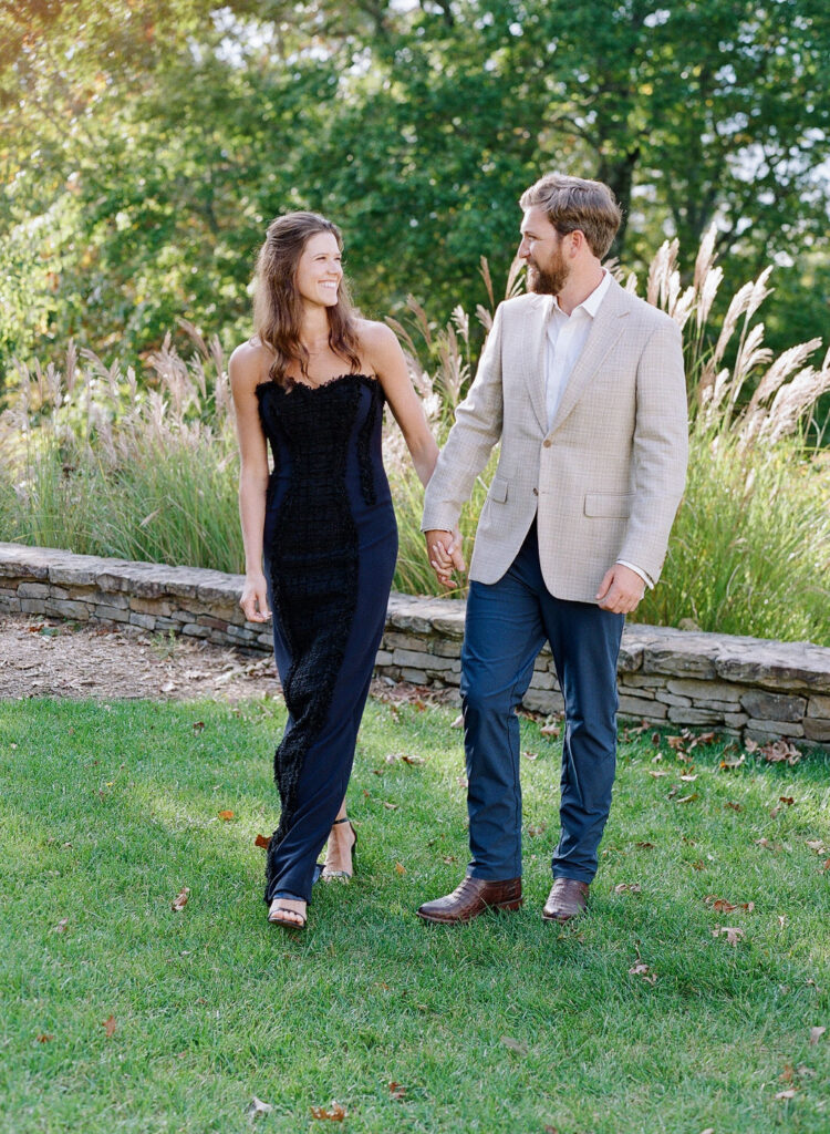 bride and groom at their rehearsal dinner