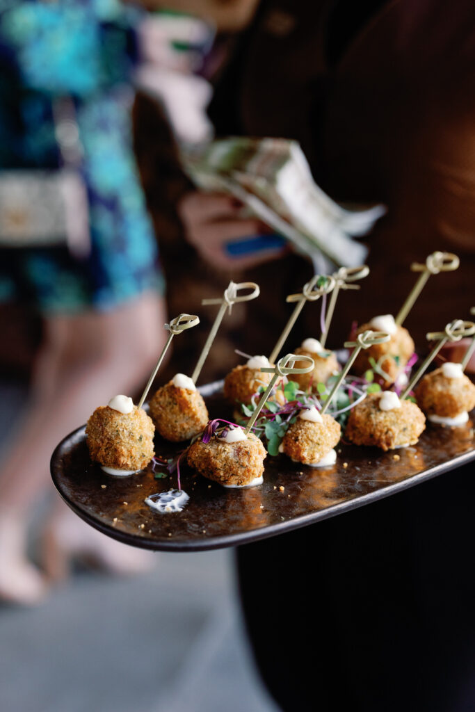 passed hors d'oeuvres at wedding rehearsal dinner