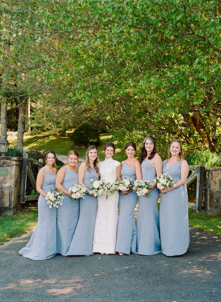 bride with bridesmaids