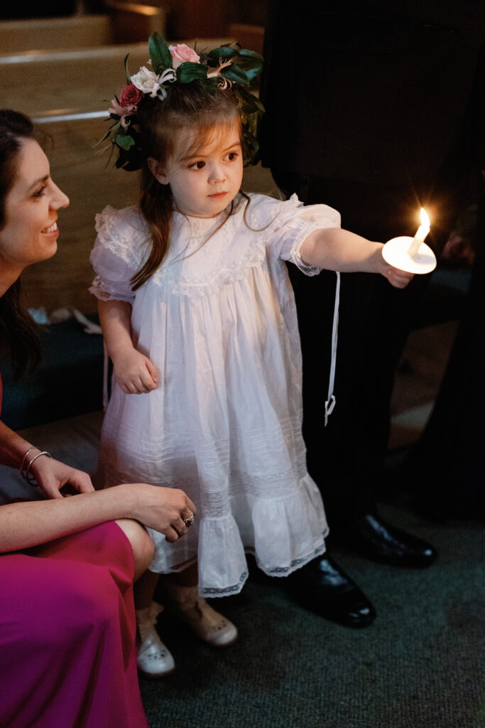 flower girl with candle