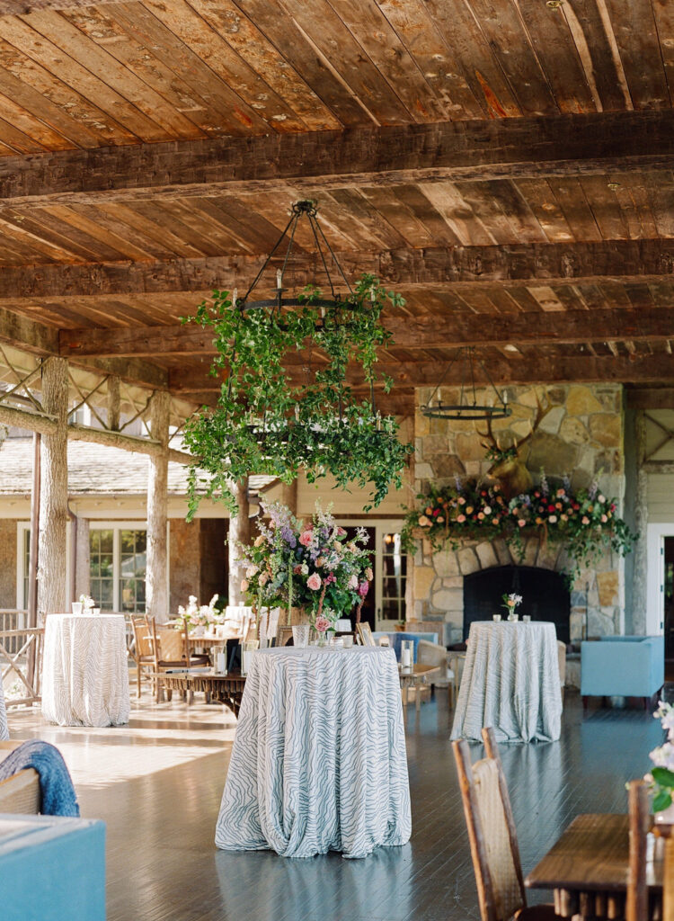 wedding reception decor at Chattooga Club