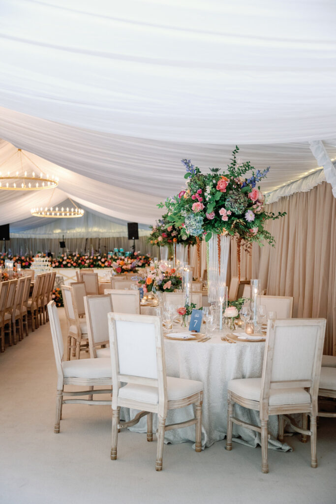 wedding reception tent at the chattooga club in cashiers north carolina