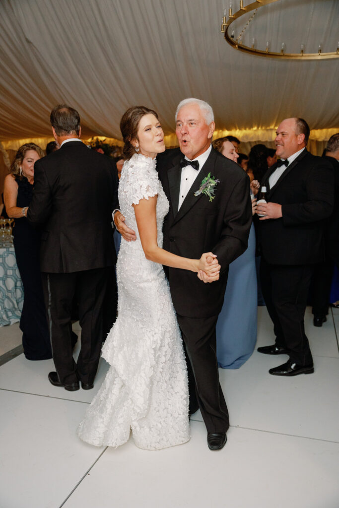 bride and grandad dancing