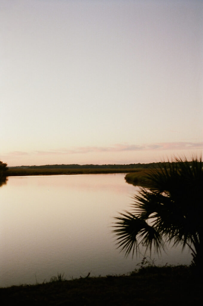 sunset picture of Charleston river