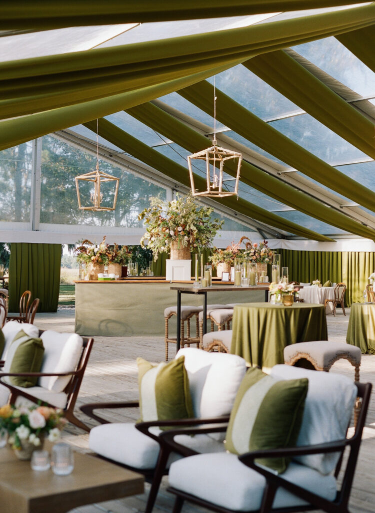 wedding reception tent at Runnymede Charleston