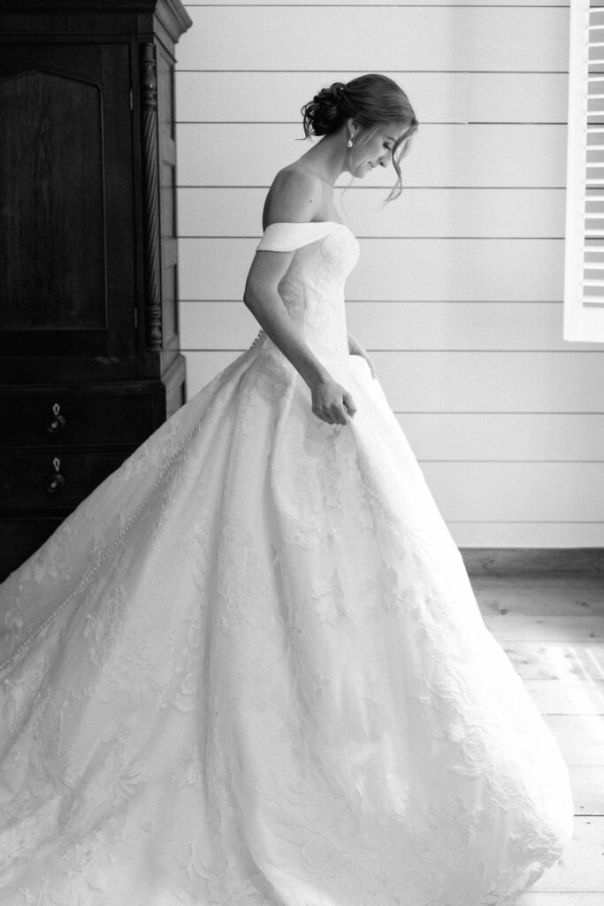 Bride getting ready at the Farm at Old Edwards Inn