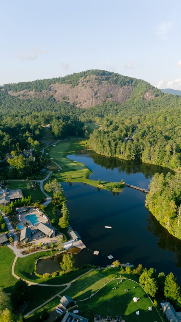 Aerial view of High Hampton Resort in Cashiers North Carolina