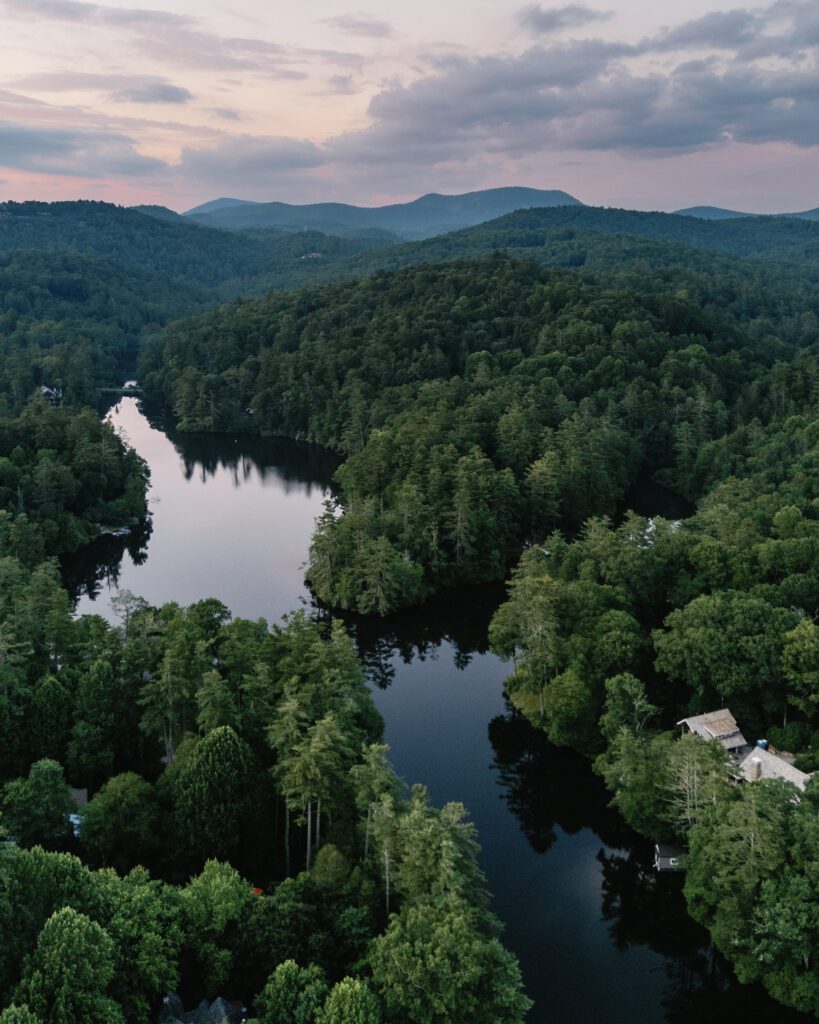 Aerial photo of Highlands North Carolina