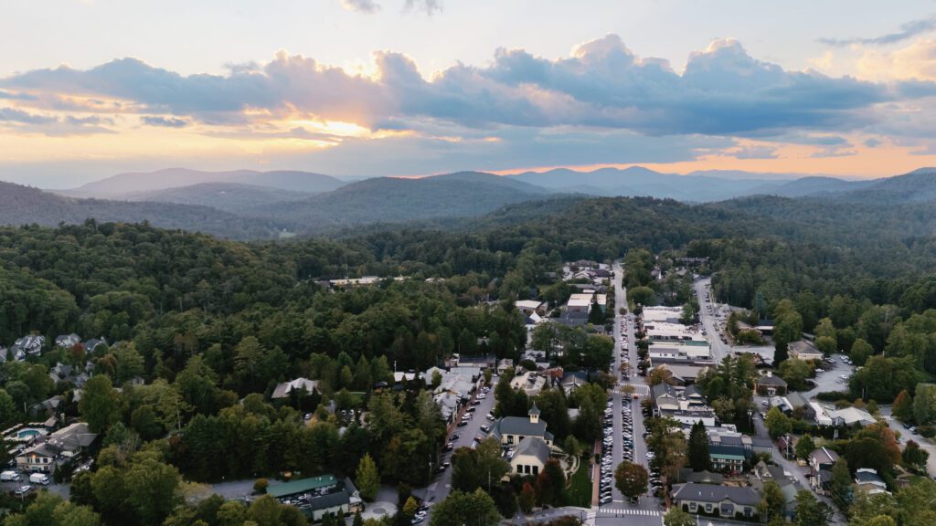 Aerial photo of Highlands North Carolina